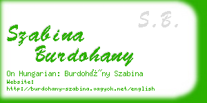 szabina burdohany business card